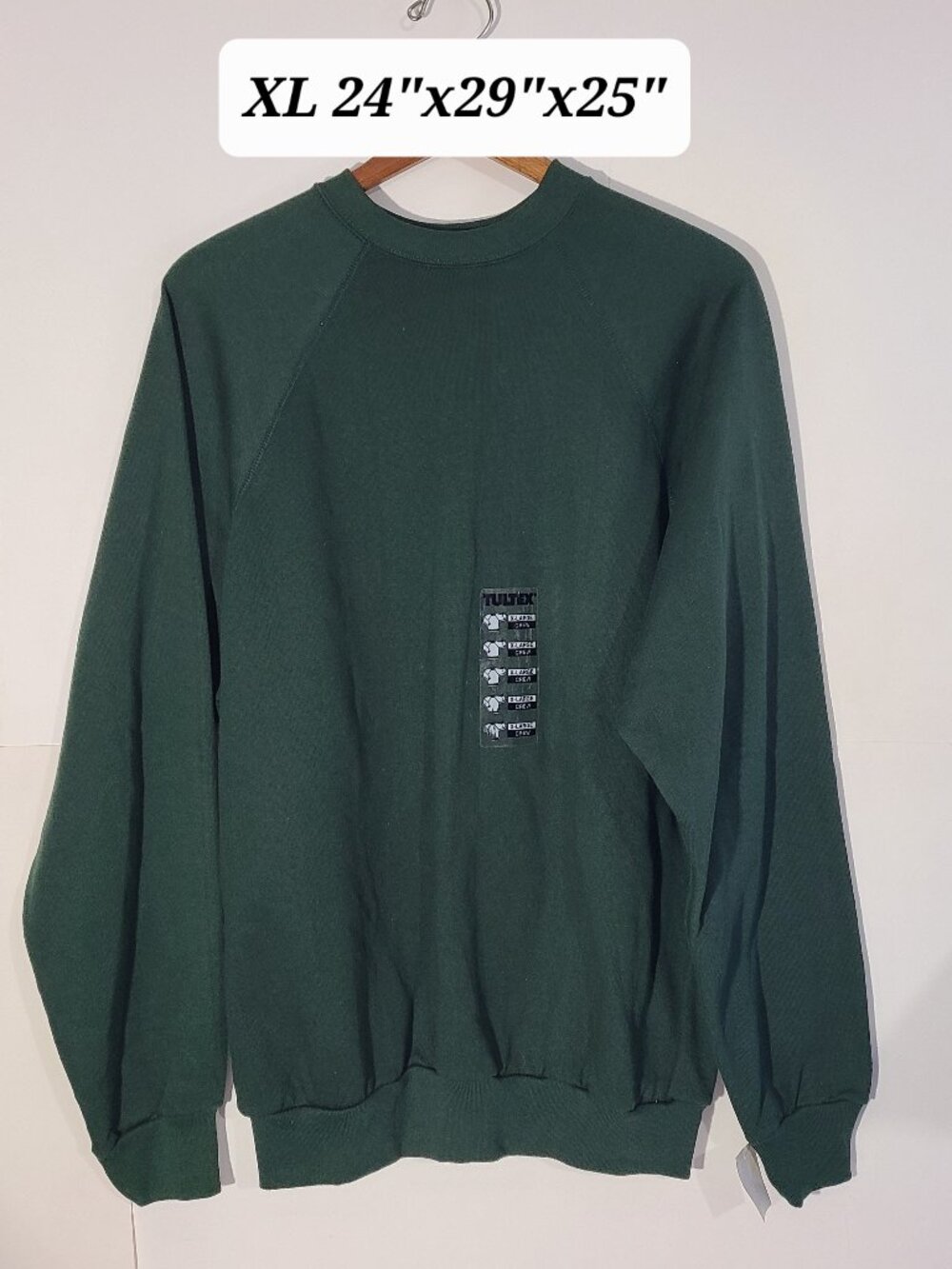 Vintage 90s Tultex Maximum Sweats Men's XL Green Sweatshirt NOS NWT Made in USA